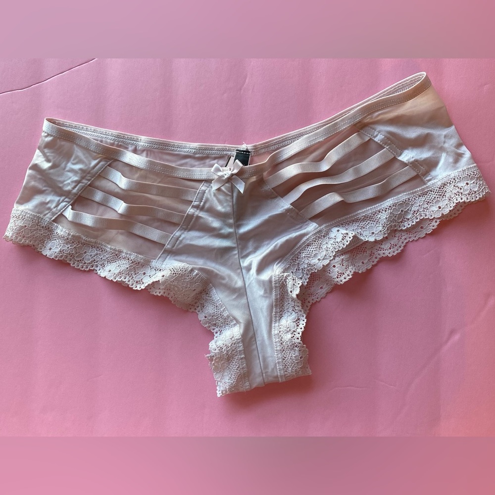 Victoria’s Secret Very Sexy cheeky panties with lace, mesh, & strap details